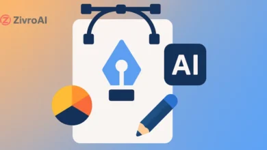 تصميم لوجو احترافي بالذكاء الاصطناعي مع أدوات تصميم وأيقونات توضيحية