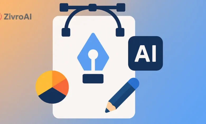 تصميم لوجو احترافي بالذكاء الاصطناعي مع أدوات تصميم وأيقونات توضيحية