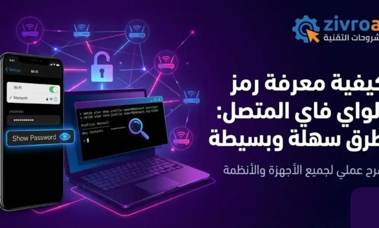 معرفة رمز الواي فاي المتصل به بسهولة ومن غير تعقيد