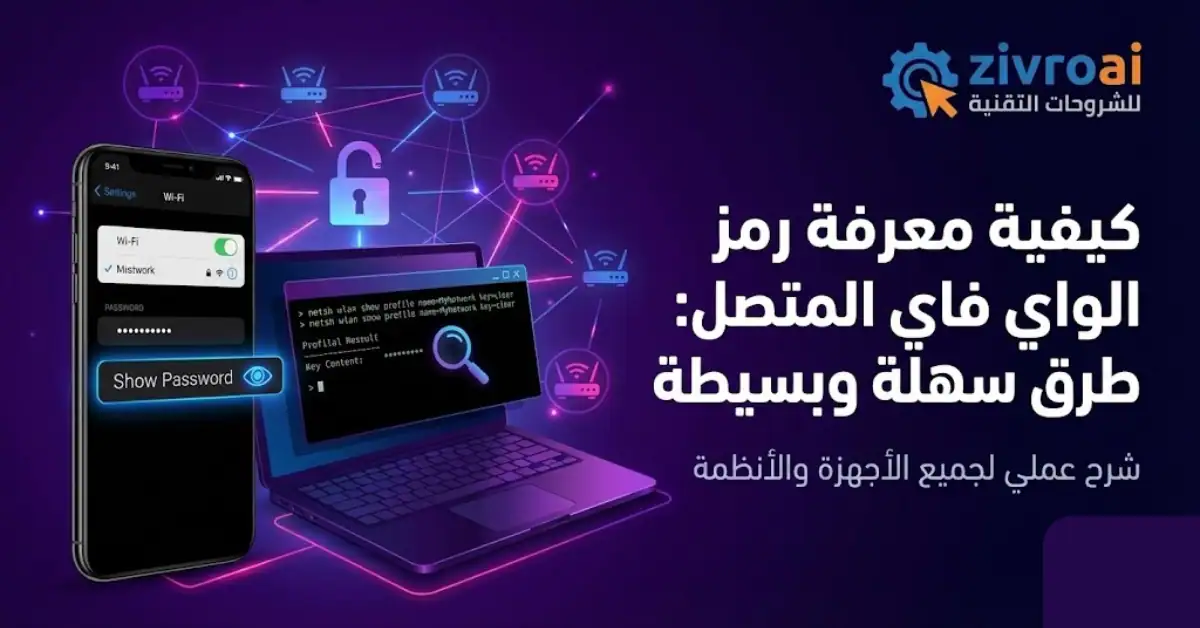 معرفة رمز الواي فاي المتصل به بسهولة ومن غير تعقيد